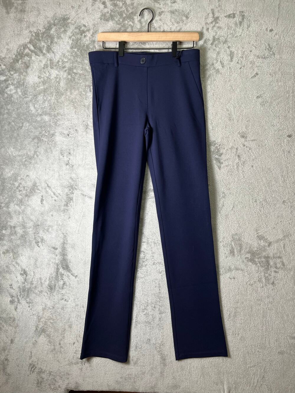 Betabrand Classic Dress Pant Yoga Pants DPYP Straight‎ Leg Navy Medium Long New